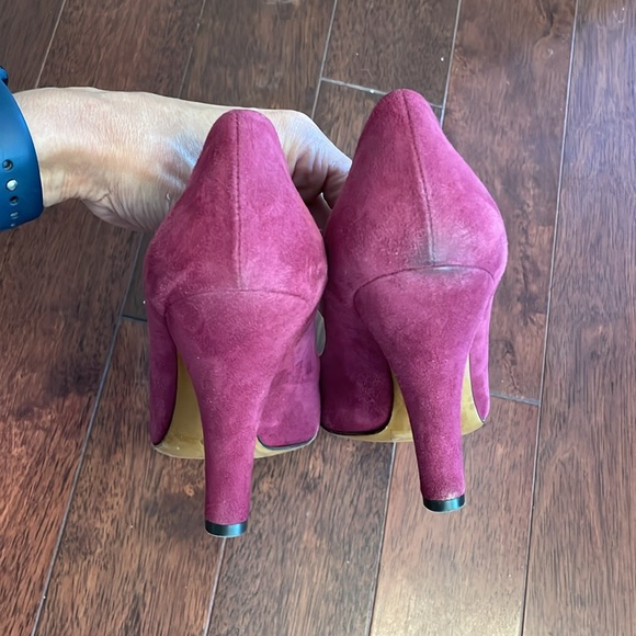 Moschino Italy Cranberry Purple Suede Heel Pumps 40 - Picture 5 of 7